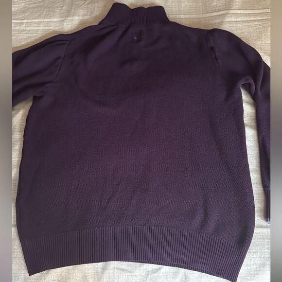 Tailorbyrd Mens Luxe 1/4 Zip Mock Neck Pullover  Burgundy Sweater. Size Large. - Picture 4 of 8